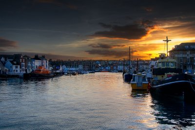 Sunset, Weymouth harbour, Dorset (2029)
