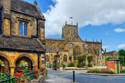 Alms houses and Abbey, Sherborne, Dorset