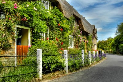 Thatched cottages, East Coker, Somerset