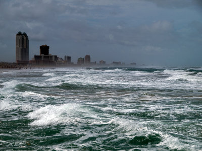 Surf and Storm Clouds advance on South Padre Island