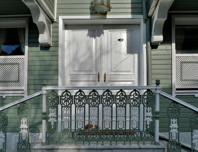 Front door, with cat