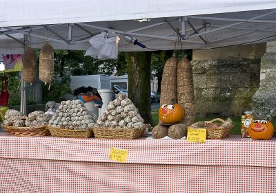 Sausage and pumpkins, Italian church festival