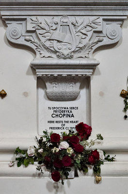 Holy Cross Church, 'Here rests the heart of Frederick Chopin'