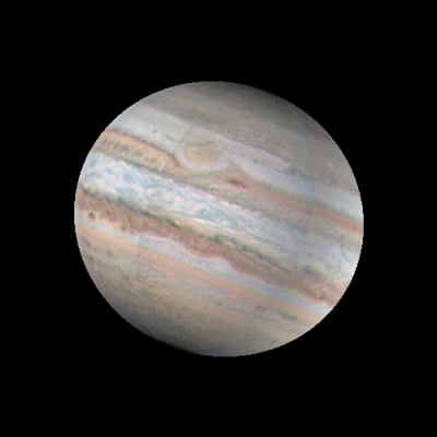 Jupiter rotation map 11-16th August 2009