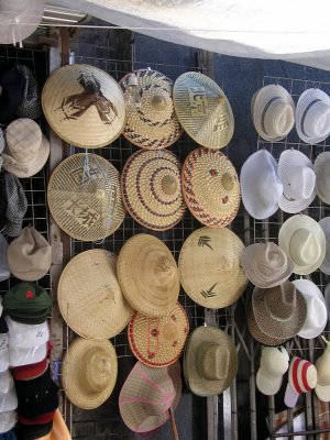 Beijing shopping street - hat display