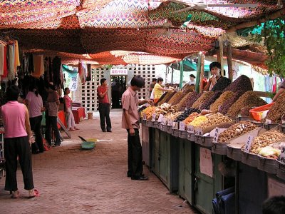 Turfan - the amazing dried fruit market outside the keras exhibit