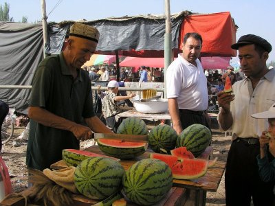 Kashgar Sunday Market - watermelon man