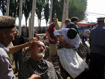 You can also get a shave at the Kashgar Sunday Market