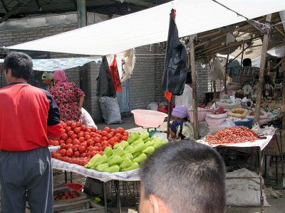 Margilan (Fergana Valley), Uzbekistan - market in operation since ancient Silk Road days