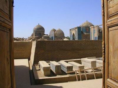 View of restoration project for masoleum complex