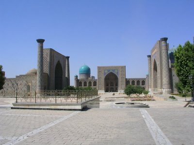 Samarkand - The beautifully restored Registan complex