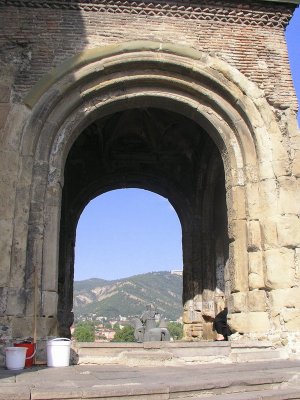 Tbilisi, Georgia - Metekhi Church - portico