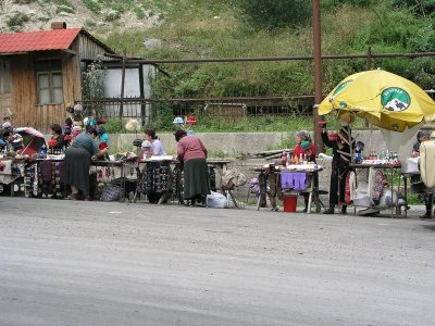Northern Georgia - enroute to Caucasus Mountains - roadside stands
