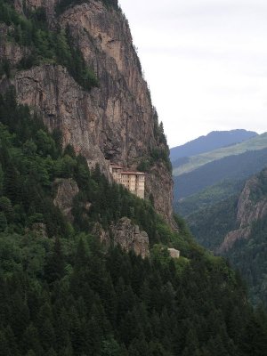 Near Trabzon, Turkey - Sumela Monastery, seen from below