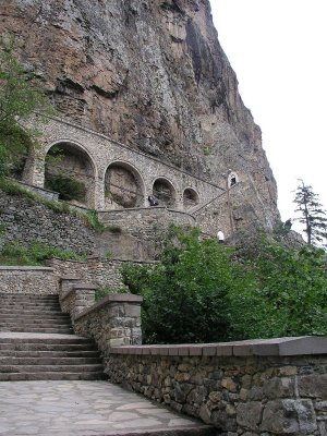 Near Trabzon, Turkey - Sumela Monastery - long stairway up