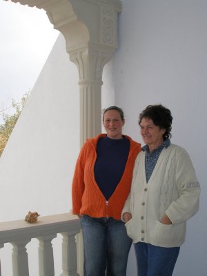 Sousse - visit to lovely home to learn about a marriage between European woman & Tunisian man. Here's the woman & her mom