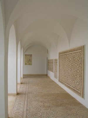 El Djem - museum - hall with mosaics