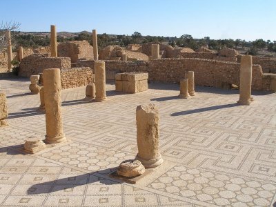 Sbeitla - Forum with mosaic floor - one of the best-preserved in No. Africa