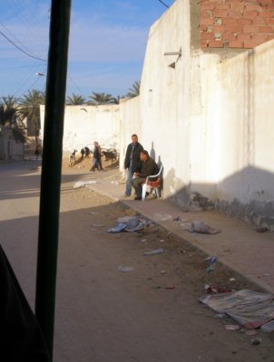 Backstreets of Tozeur - just about the only street trash we saw in ALL of Tunisia