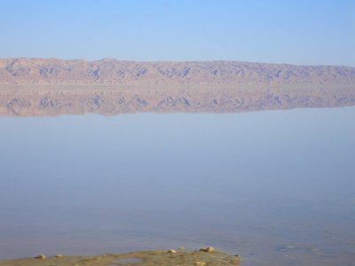 Chott el-Jerid, a large salt lake in the desert