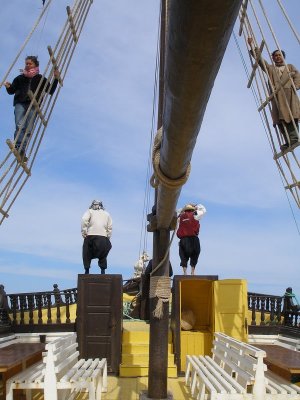 Crew antics, galleon cruise from Djerba