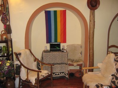 My living room with the flag of Cusco, My first apartment