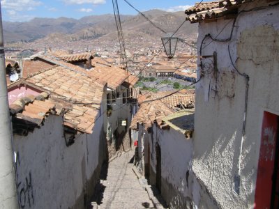 Calle Resbalosa, and our hostel