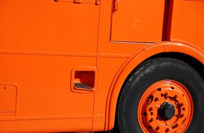 Orange truck.