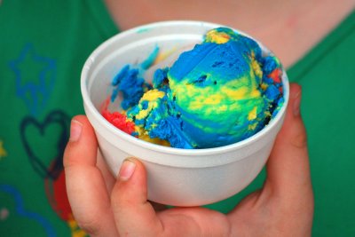 Multi-flavored ice cream