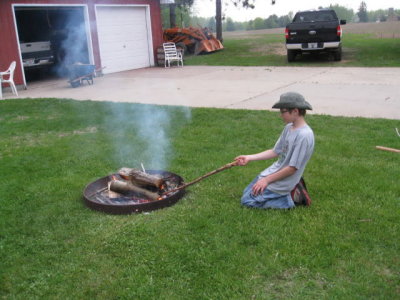 Brad and the fire