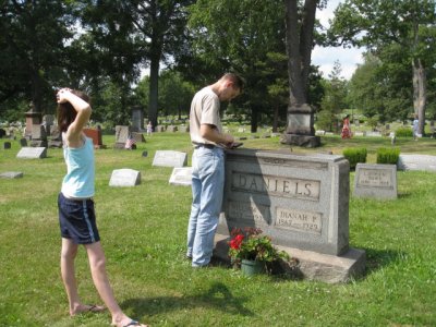 Patrick put his grandparents' and great-grandparents' gravesites in his GPS