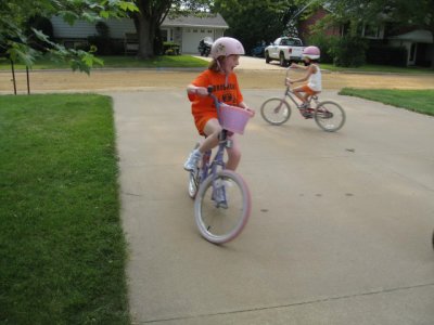 Bike riding in the driveway