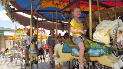 On the merry-go-round at the fair