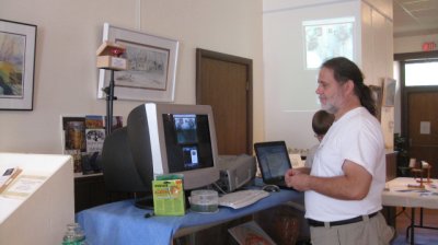 Dave Meinhardt checking his pictures