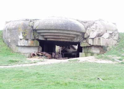 Wrecked bunker at Longues sur Mer