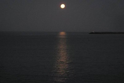 Full moon seting at dawn