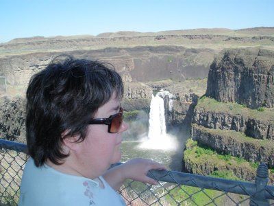 Patty at the falls