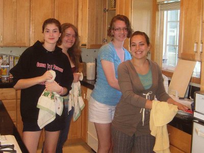 senior girl kitchen cleanup crew