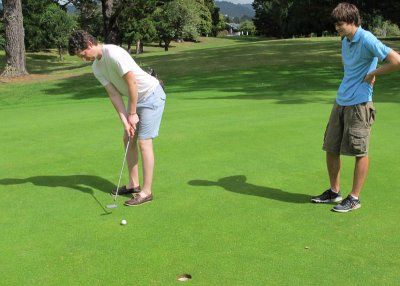 on the green