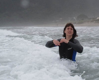 teresa braving the waves