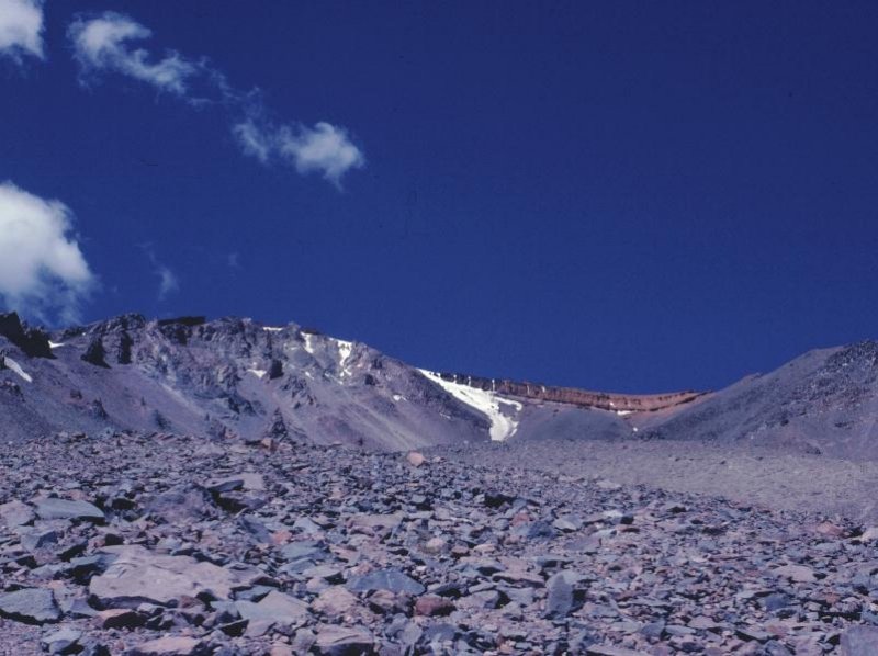 View Looking Up Flanks Of  Mt. Shasta  In Drought Year 1977