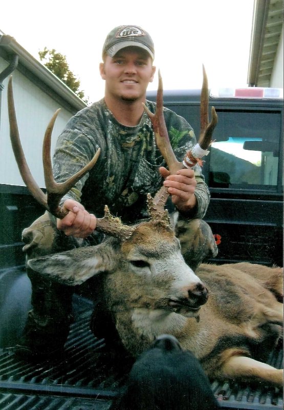  Tanner Mitchell With HIs 3 x 4 Buck Taken WIth Bow And Arrow
