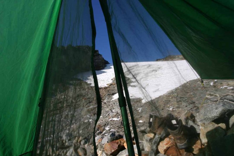 In Tent View Of Glacier