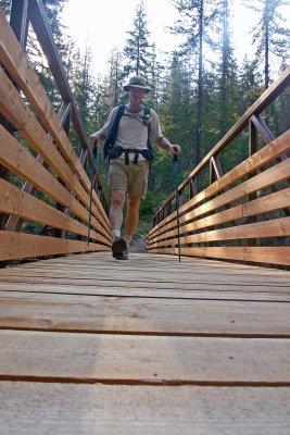 Strider ( Greg Hummel ) Crossing New Agnes Creek Bridge