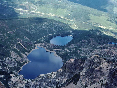 Sardine Lakes As Viewed From Eagle Roost Lookout ( Atop Sierra Buttes, 8,587 ft. )