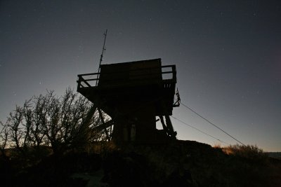 Steliko Lookout In Front Of  Full Moon 