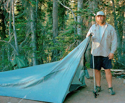 Me WIth One Of  Six Moon's Designs  Proto Type Tents.