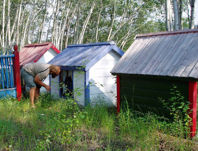 Checking Out Spirit Houses  ( Built Over Native Graves Along Yukon )