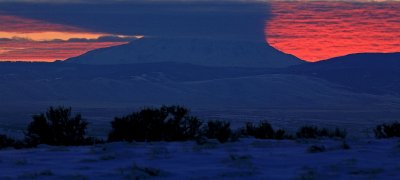 Sunset View Over  Yakama  With Mt. Adams In Background