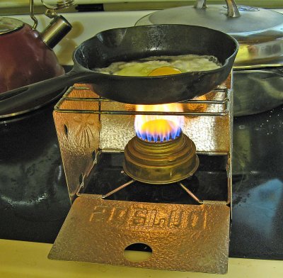 Sterno Stove Used With Alcohol Burner Is A Great Cheap Combo